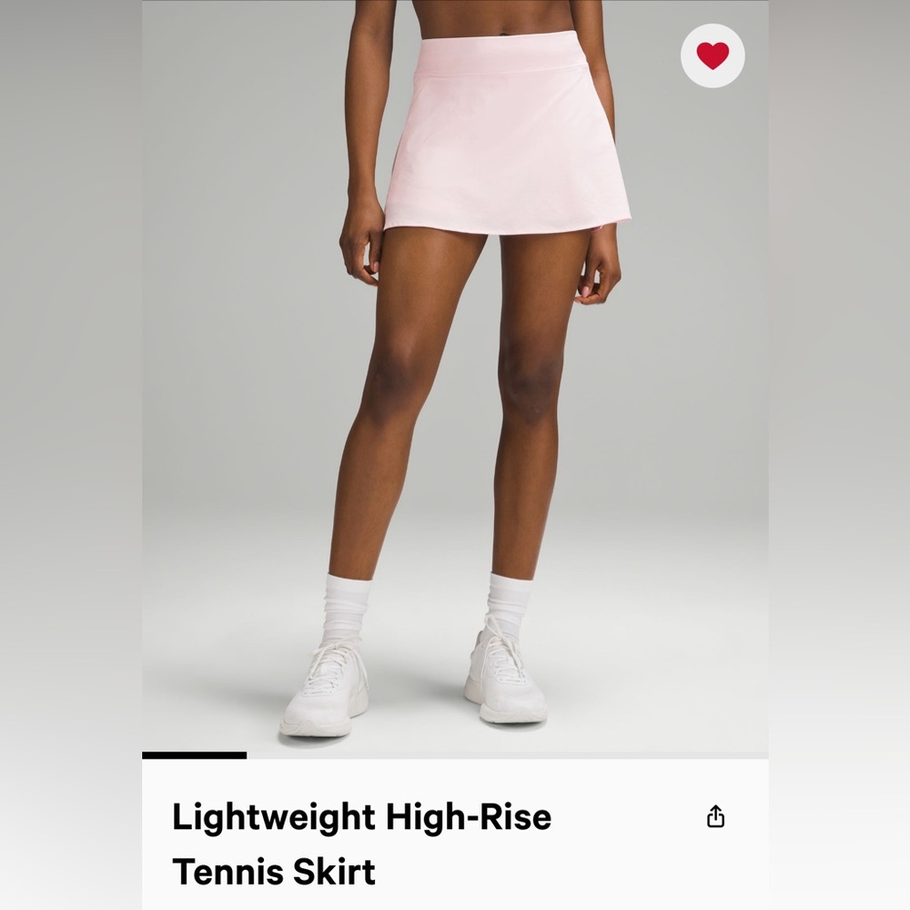 Lululemon Lightweight High-Rise Tennis Skirt in Strawberry Milkshake NWOT